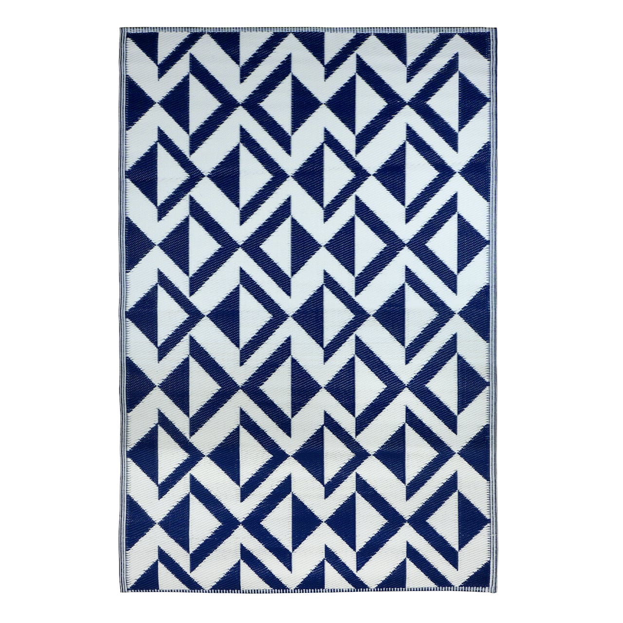 Blue & White Geometric Outdoor Rug by Ashland®